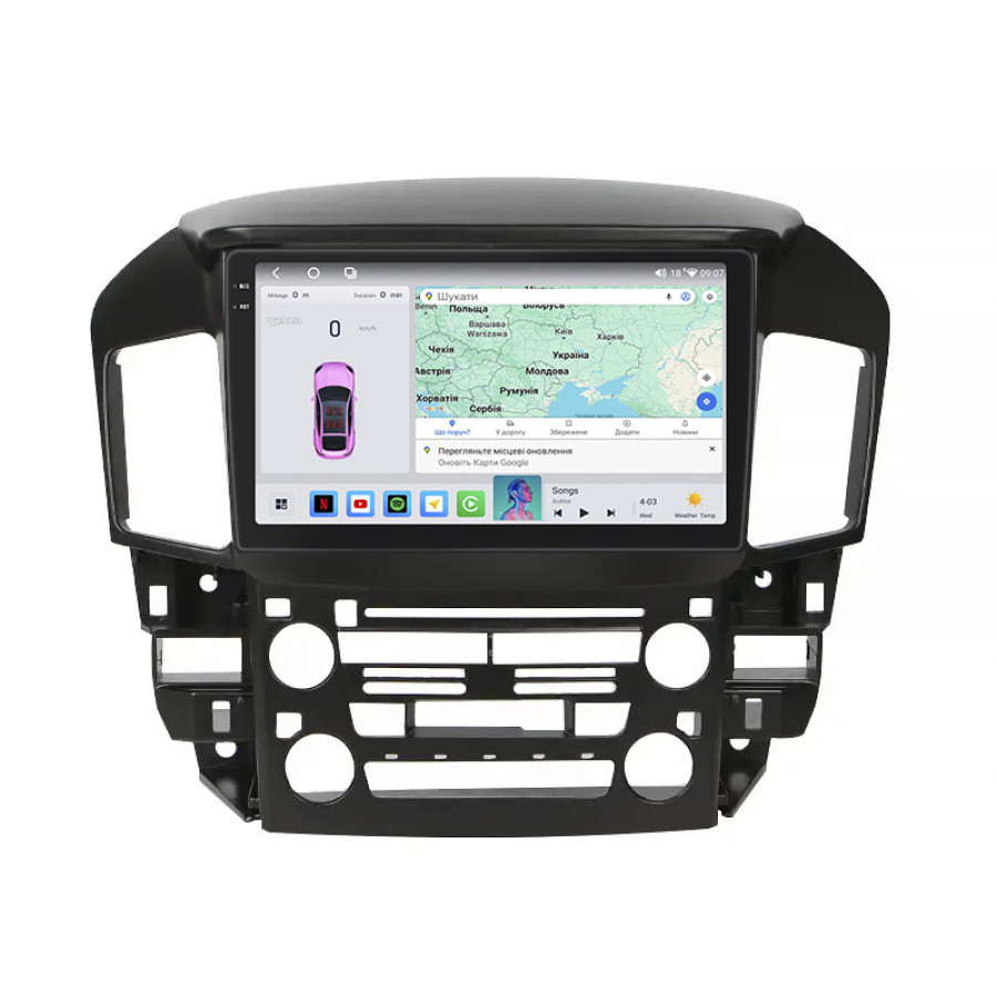 Штатная магнитола Lesko для Lexus RX I 1997-2003 экран 9" 4/64 QLED CarPlay 4G Wi-Fi GPS 360 Prime
