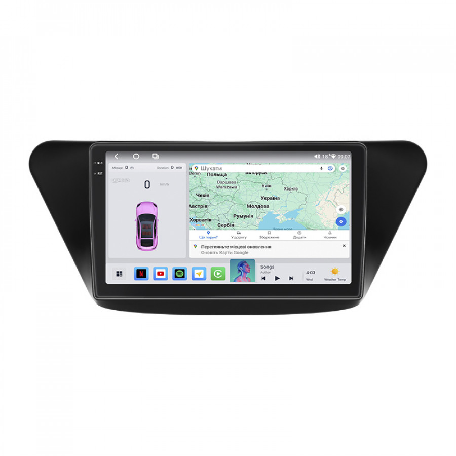 Штатная магнитола Lesko для Lifan X50  2015-н.в. экран 9" 4/64 QLED CarPlay 4G Wi-Fi GPS 360 Prime