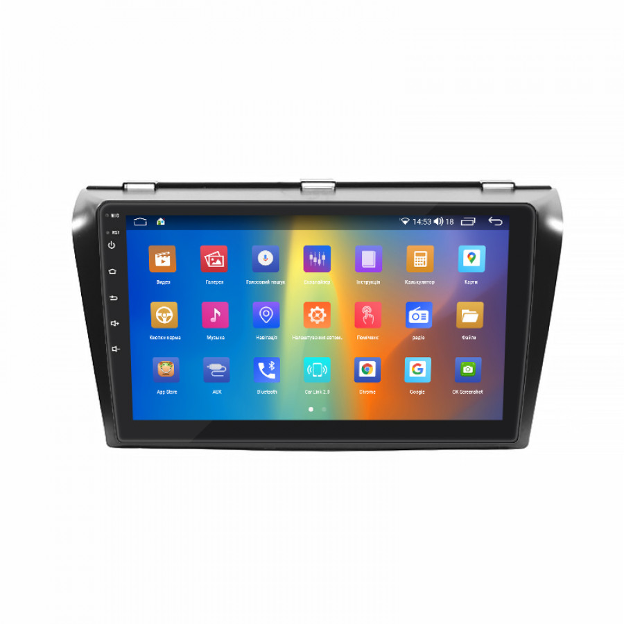 Штатная магнитола Lesko для Mazda 3 I (BK) Рестайлинг 2006-2009 экран 9" 2/32Gb CarPlay 4G Wi-Fi GPS Prime
