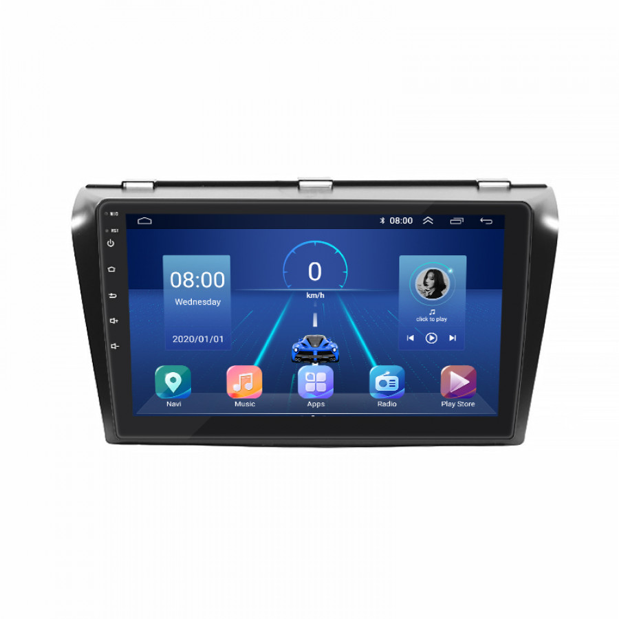 Штатная магнитола Lesko для Mazda 3 I (BK) Рестайлинг 2006-2009 экран 9" 2/32Gb 4G Wi-Fi GPS Top