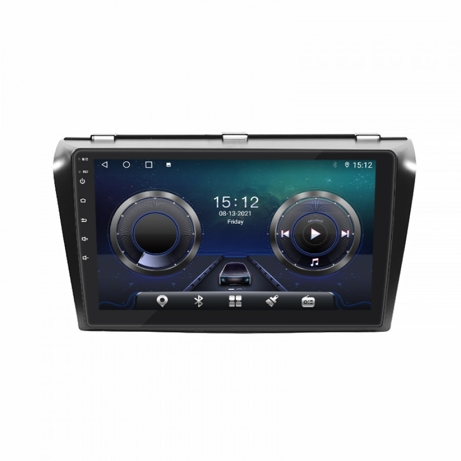 Штатная магнитола Lesko для Mazda 3 I (BK) Рестайлинг 2006-2009 экран 9" 4/64Gb 4G Wi-Fi GPS Top