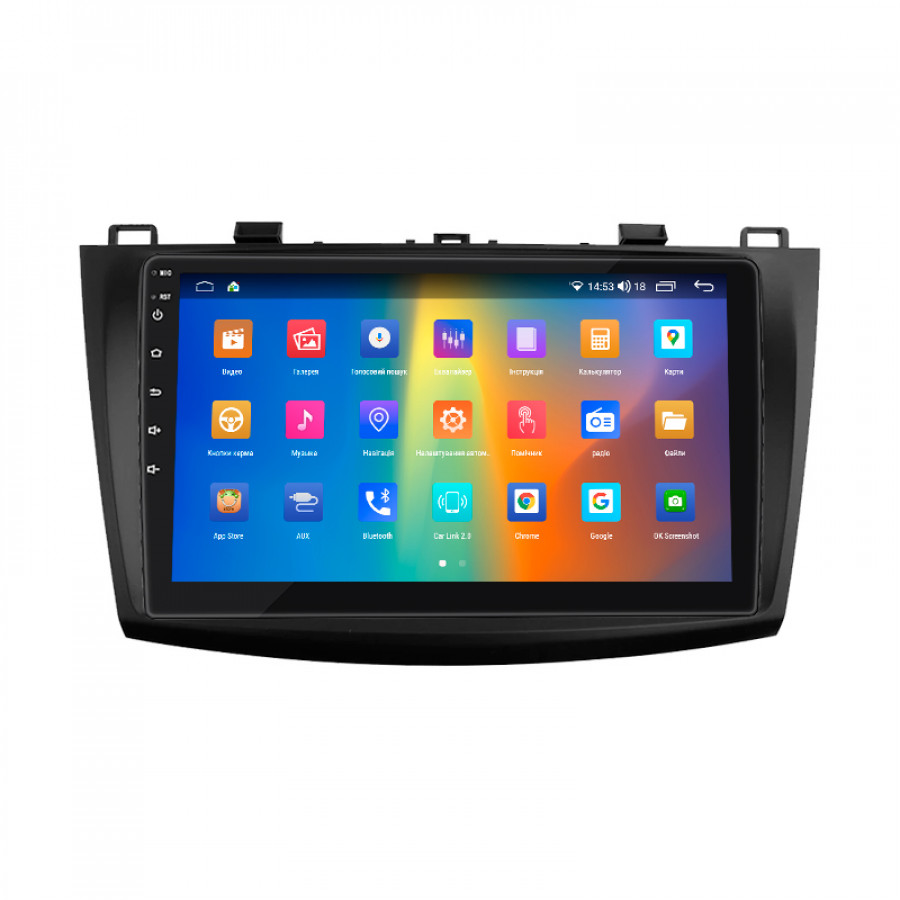 Штатная магнитола Lesko для Mazda 3 II (BL) Рестайлинг 2011-2013 экран 9" 4/64Gb CarPlay 4G Wi-Fi GPS Prime