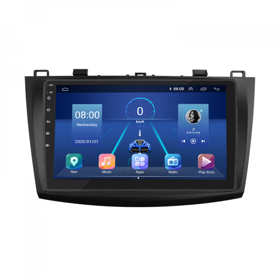 Штатная магнитола Lesko для Mazda 3 II (BL) Рестайлинг 2011-2013 экран 9" 6/128Gb 4G Wi-Fi GPS Top