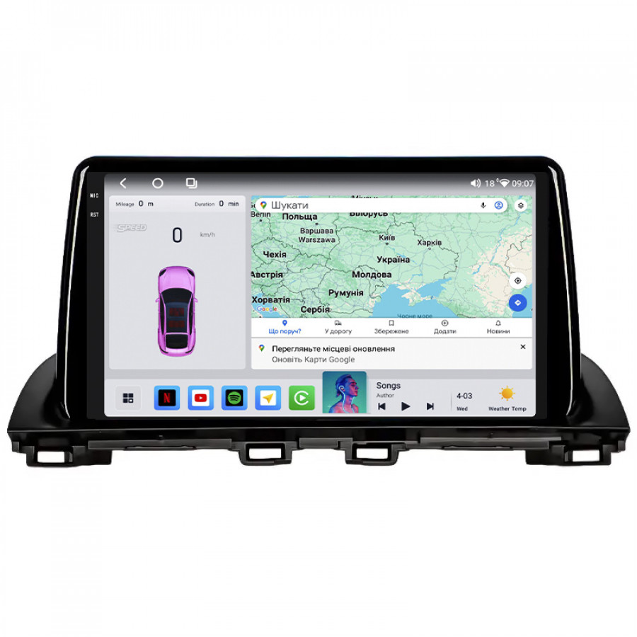 Штатная магнитола Lesko для Mazda 3 III (BM) 2013-2017 экран 9" 4/64 QLED CarPlay 4G Wi-Fi GPS 360 Prime