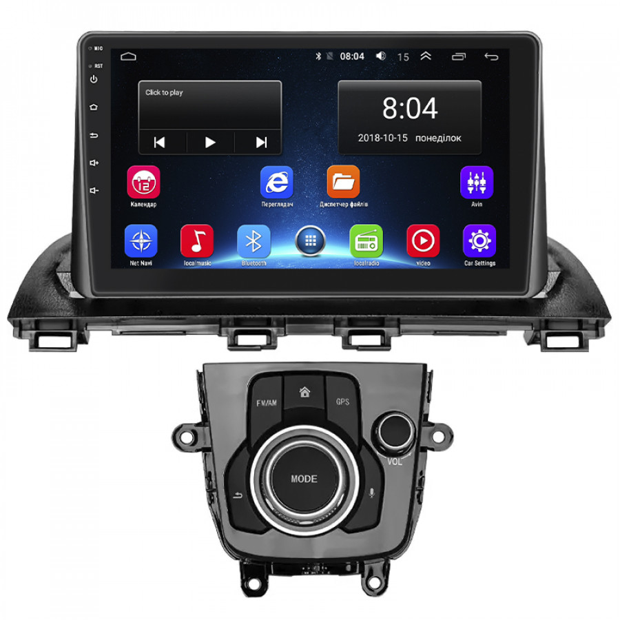 Штатная магнитола Lesko для Mazda 3 III (BM) Рестайлинг 2016-2019 экран 9" 2/32Gb Wi-Fi GPS Base