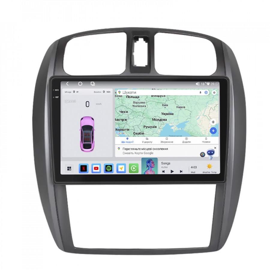 Штатная магнитола Lesko для Mazda 323  2003-2008 экран 9" 4/64 QLED CarPlay 4G Wi-Fi GPS 360 Prime