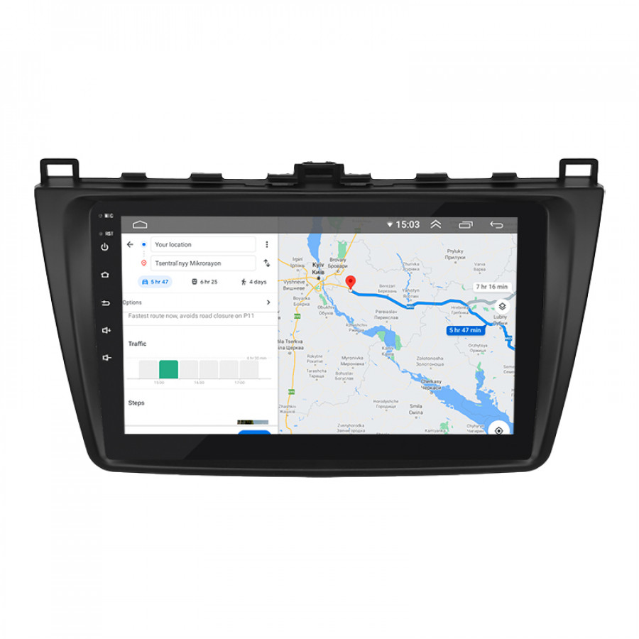 Штатная магнитола Lesko для Mazda 6 II (GH) Рестайлинг 2009-2013 экран 9" 2/32Gb Wi-Fi GPS Base