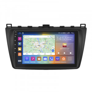 Штатная магнитола Lesko для Mazda 6 II (GH) Рестайлинг 2009-2013 экран 9" 4/64Gb CarPlay 4G Wi-Fi GPS Prime