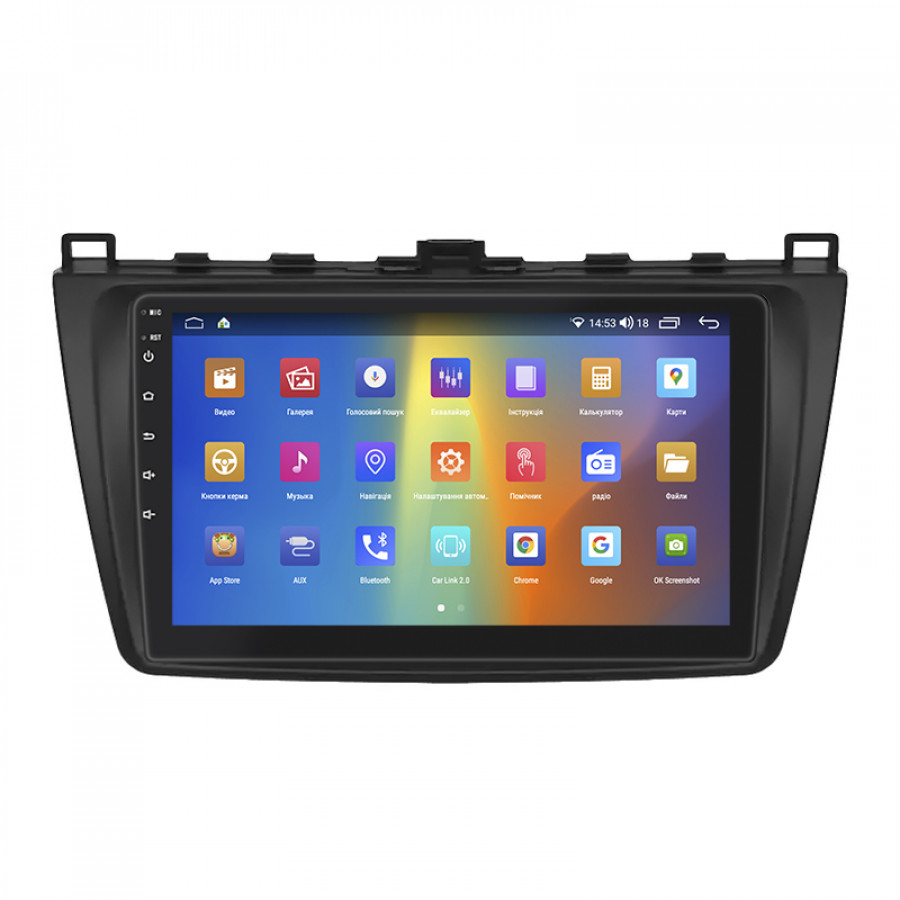Штатная магнитола Lesko для Mazda 6 II (GH) Рестайлинг 2009-2013 экран 9" 4/64Gb CarPlay 4G Wi-Fi GPS Prime