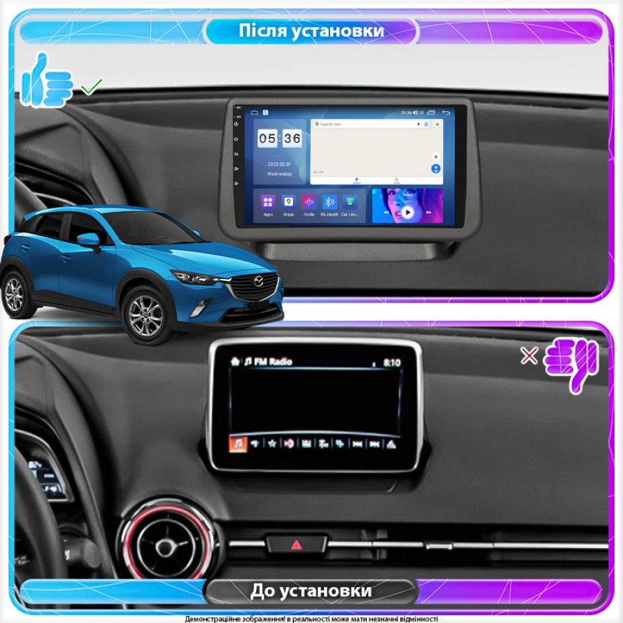 Штатная магнитола Lesko для Mazda CX-3 I 2015-2018 экран 9" 2/32Gb CarPlay 4G Wi-Fi GPS Prime