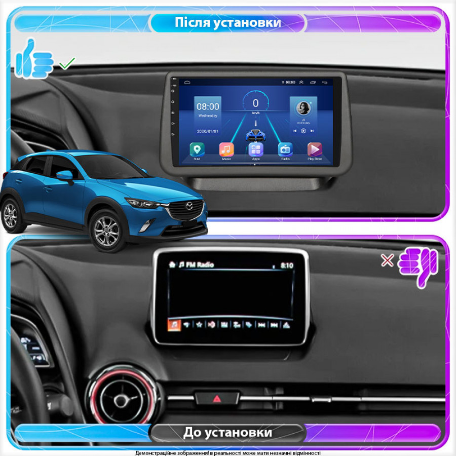 Штатная магнитола Lesko для Mazda CX-3 I 2015-2018 экран 9" 2/32Gb 4G Wi-Fi GPS Top