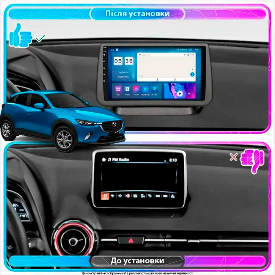 Штатная магнитола Lesko для Mazda CX-3 I Рестайлинг 2018-н.в. экран 9" 4/64Gb CarPlay 4G Wi-Fi GPS Prime