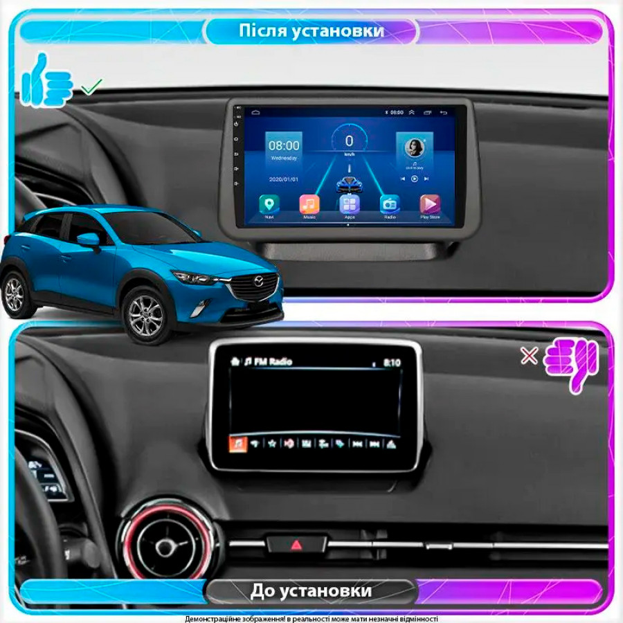 Штатная магнитола Lesko для Mazda CX-3 I Рестайлинг 2018-н.в. экран 9" 6/128Gb 4G Wi-Fi GPS Top