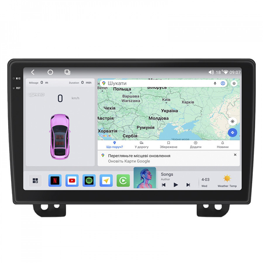 Штатная магнитола Lesko для Mazda MPV II (LW) 1999-2003 экран 9" 4/64 QLED CarPlay 4G Wi-Fi GPS 360 Prime