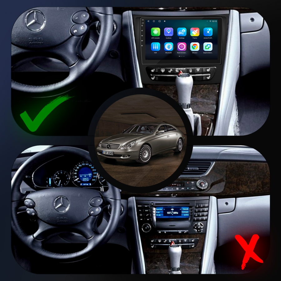 Штатная магнитола Lesko для Mercedes-Benz CLS I (C219) 2004-2008 экран 9" 4/64Gb 4G Wi-Fi GPS Top