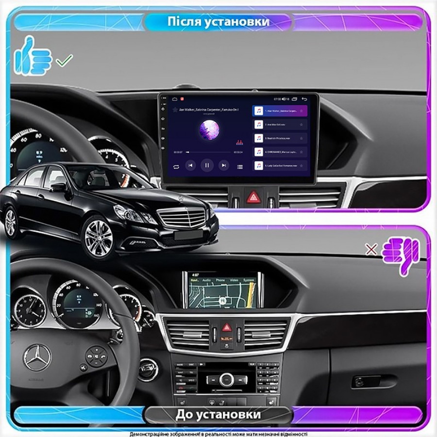 Штатная магнитола Lesko для Mercedes-Benz E-Класс AMG IV (W212, S212) 2009-2013 экран 10" 6/128Gb 4G Wi-Fi GPS Top