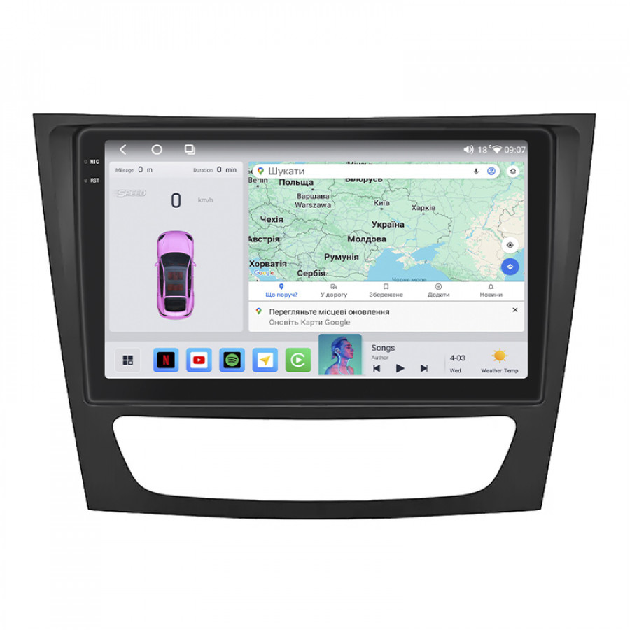 Штатная магнитола Lesko для Mercedes-Benz E-Класс III (W211, S211) 2002-2006 экран 9" 4/64 QLED CarPlay 4G Wi-Fi GPS 360 Prime