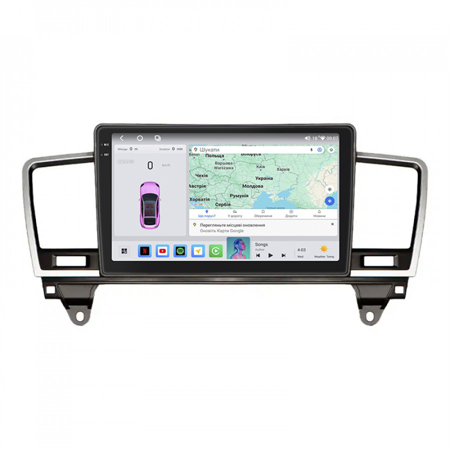 Штатная магнитола Lesko для Mercedes-Benz M-Класс III (W166) 2011-2015 экран 9" 4/64 QLED CarPlay 4G Wi-Fi GPS 360 Prime