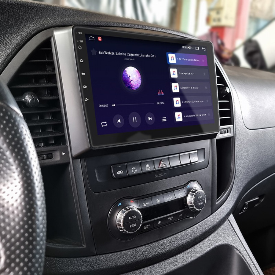 Штатная магнитола Lesko для Mercedes-Benz Vito III (W447) 2014-н.в. экран 10" 6/128Gb 4G Wi-Fi GPS Top