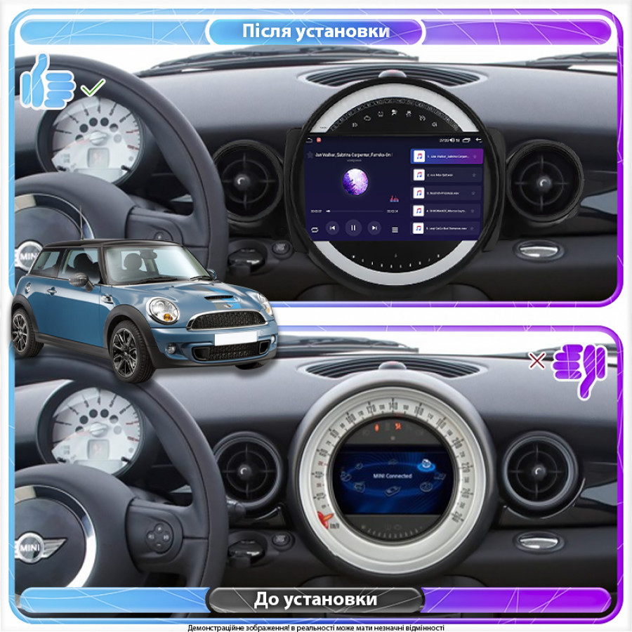 Штатная магнитола Lesko для MINI Clubman I 2007-2010 экран 9" 6/128Gb 4G Wi-Fi GPS Top