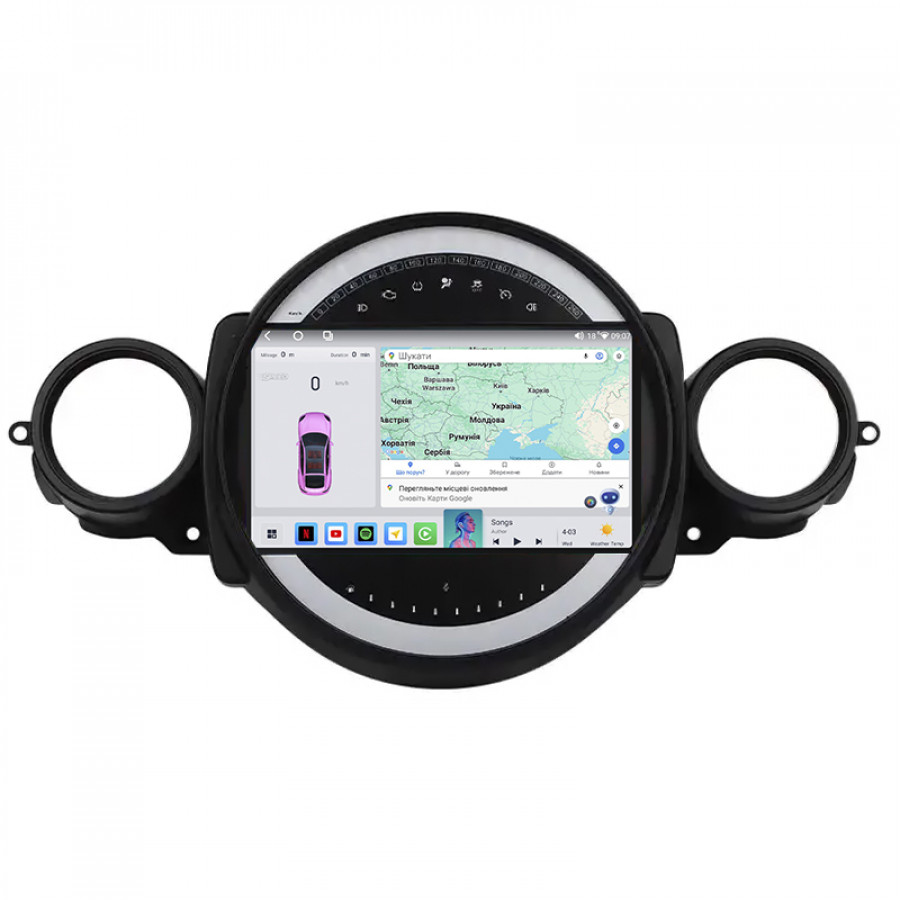 Штатная магнитола Lesko для MINI Hatch II (R56) Рестайлинг 2010-2013 экран 9" 4/64 QLED CarPlay 4G Wi-Fi GPS 360 Prime