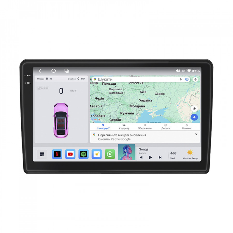 Штатная магнитола Lesko для Mitsubishi ASX I Рестайлинг 2 2016-2020 экран 9" 4/64 QLED CarPlay 4G Wi-Fi GPS 360 Prime