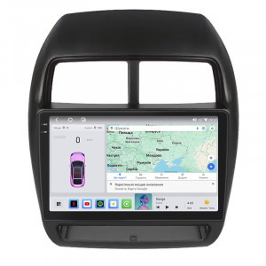 Штатная магнитола Lesko для Mitsubishi ASX I Рестайлинг 3 2020-н.в. экран 10" 4/64 QLED CarPlay 4G Wi-Fi GPS 360 Prime