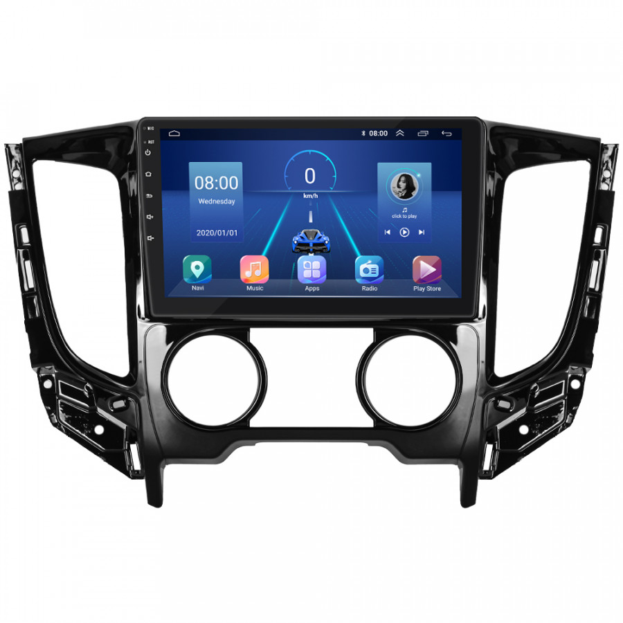 Штатная магнитола Lesko для Mitsubishi L200 V Manual AC 2015-2019 экран 9" 2/32Gb 4G Wi-Fi GPS Top