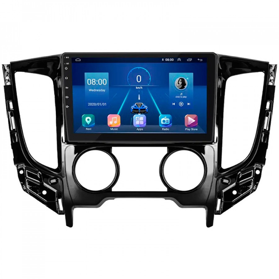 Штатная магнитола Lesko для Mitsubishi L200 V Manual AC 2015-2019 экран 9" 6/128Gb 4G Wi-Fi GPS Top