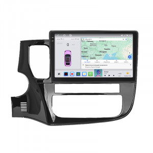 Штатная магнитола Lesko для Mitsubishi Outlander III Рестайлинг 2 2015-2018 экран 10" 4/64 QLED CarPlay 4G Wi-Fi GPS 360 Prime