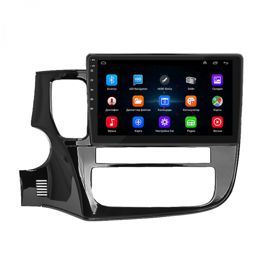 Штатная магнитола Lesko для Mitsubishi Outlander III Рестайлинг 2014-2015 экран 10" 1/16Gb Wi-Fi GPS Base