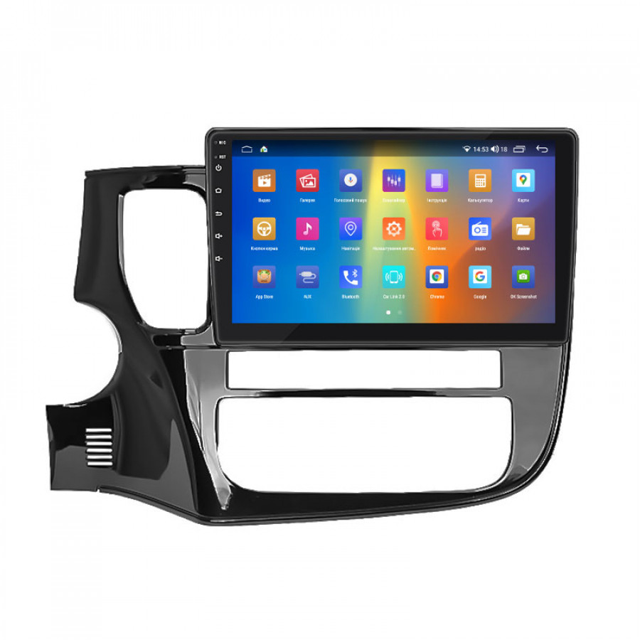 Штатная магнитола Lesko для Mitsubishi Outlander III Рестайлинг 2014-2015 экран 10" 2/32Gb CarPlay 4G Wi-Fi GPS Prime