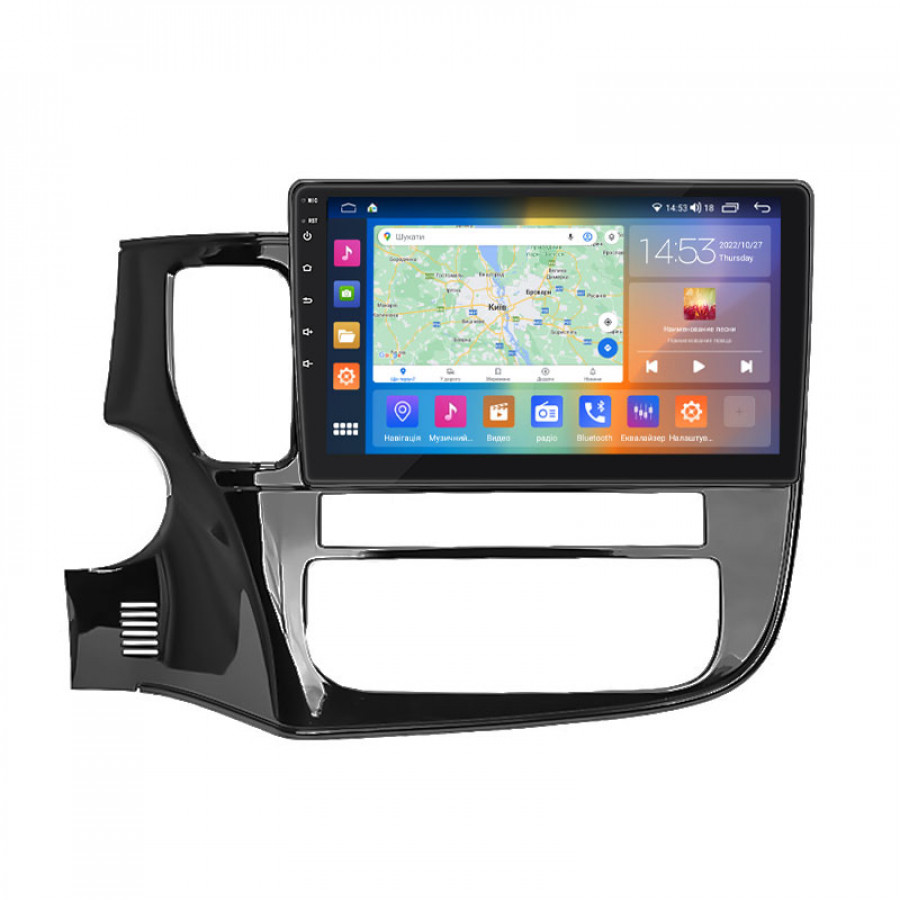 Штатная магнитола Lesko для Mitsubishi Outlander III Рестайлинг 2014-2015 экран 10" 4/64Gb CarPlay 4G Wi-Fi GPS Prime
