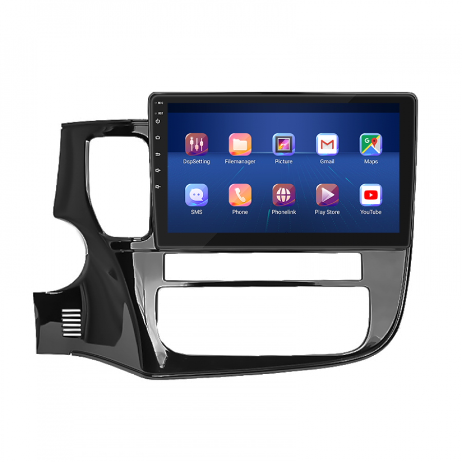 Штатная магнитола Lesko для Mitsubishi Outlander III Рестайлинг 2014-2015 экран 10" 6/128Gb 4G Wi-Fi GPS Top