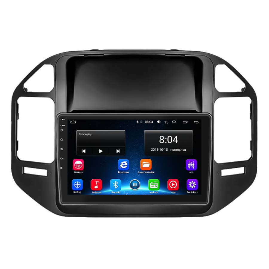 Штатная магнитола Lesko для Mitsubishi Pajero III Рестайлинг 2002-2006 экран 9" 2/32Gb 4G Wi-Fi GPS Top