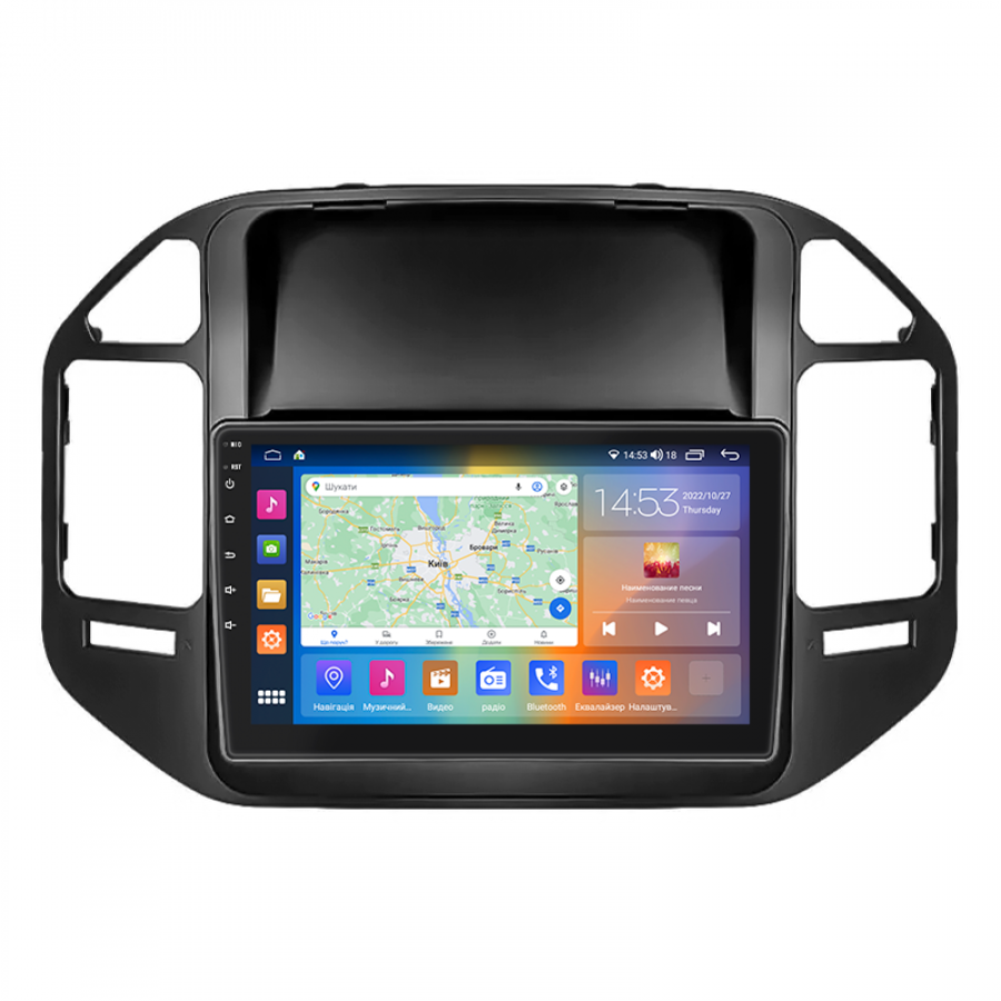 Штатная магнитола Lesko для Mitsubishi Pajero III Рестайлинг 2002-2006 экран 9" 4/64Gb 4G Wi-Fi GPS Top