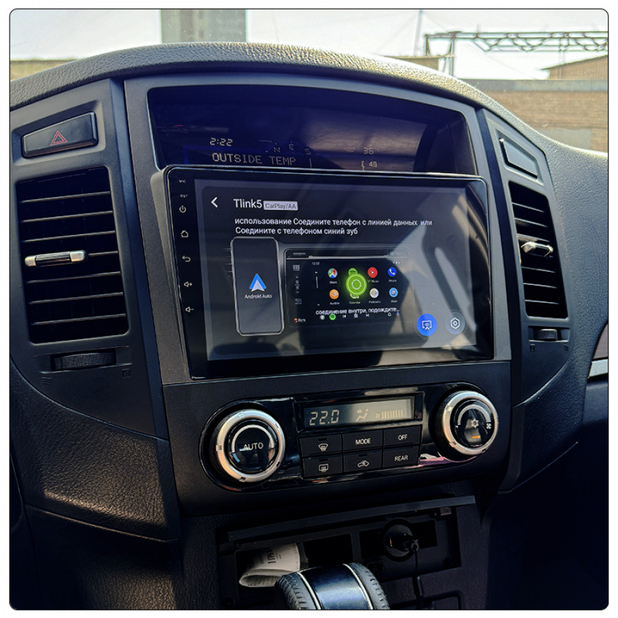 Штатная магнитола Lesko для Mitsubishi Pajero IV 2006-2011 экран 9" 4/64Gb 4G Wi-Fi GPS Top