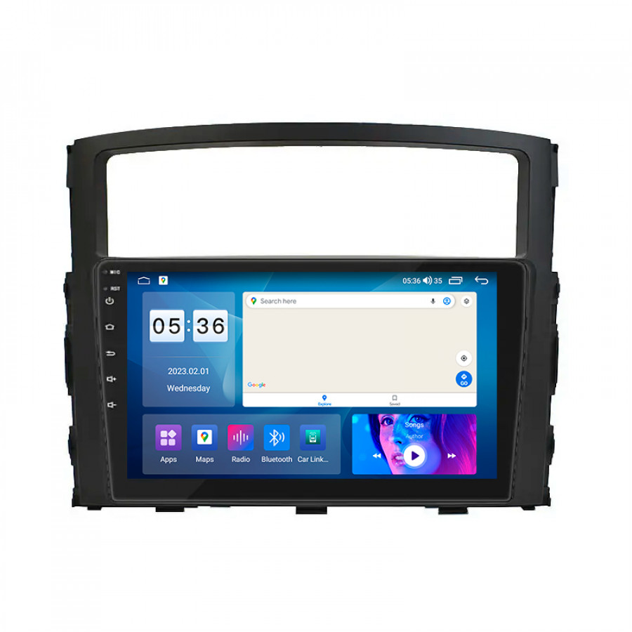 Штатная магнитола Lesko для Mitsubishi Pajero IV Рестайлинг 1 2011-2014 экран 9" 2/32Gb CarPlay 4G Wi-Fi GPS Prime