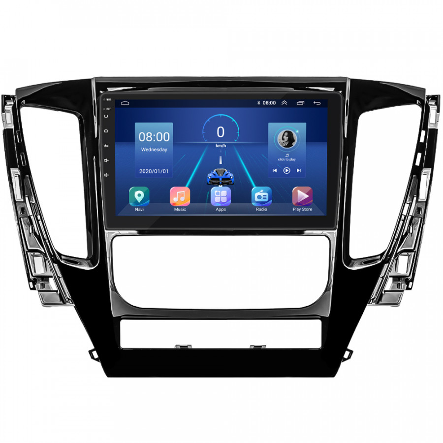 Штатная магнитола Lesko для Mitsubishi Pajero Sport III 2015-2021 экран 9" 2/32Gb 4G Wi-Fi GPS Top