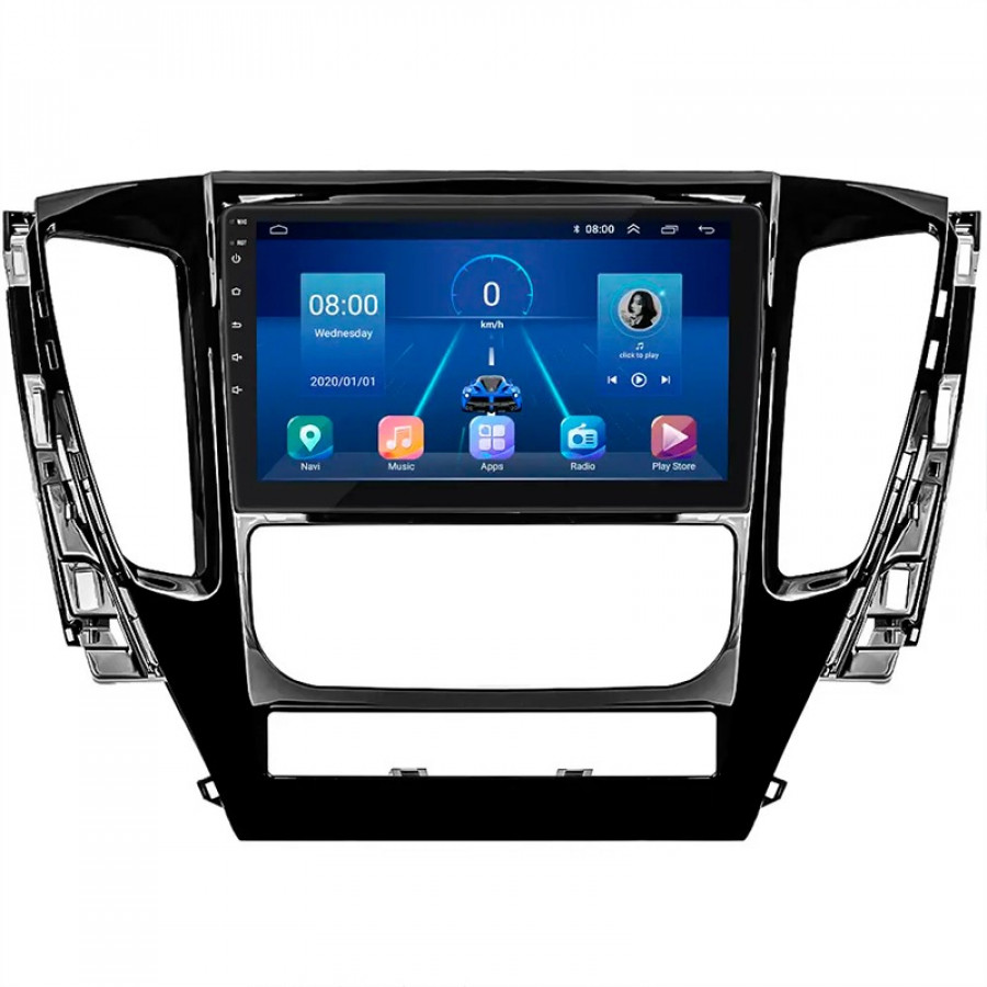 Штатная магнитола Lesko для Mitsubishi Pajero Sport III 2015-2021 экран 9" 6/128Gb 4G Wi-Fi GPS Top