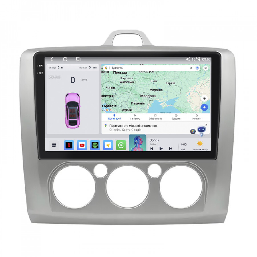 Штатная магнитола Lesko для Nissan Murano II (Z51) 2007-2010 экран 9" 4/64 QLED CarPlay 4G Wi-Fi GPS 360 Prime