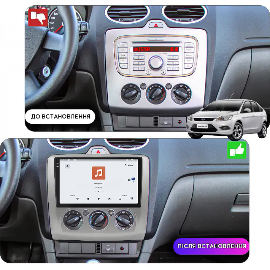 Штатная магнитола Lesko для Nissan Murano II (Z51) 2007-2010 экран 9" 4/64 QLED CarPlay 4G Wi-Fi GPS 360 Prime
