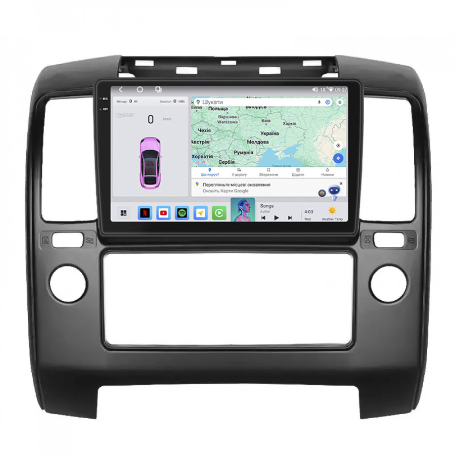 Штатная магнитола Lesko для Nissan Pathfinder III 2004-2010 экран 9" 4/64 QLED CarPlay 4G Wi-Fi GPS 360 Prime