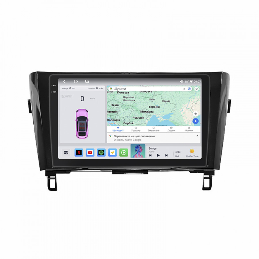Штатная магнитола Lesko для Nissan Qashqai II 2013-2019 экран 10" 4/64 QLED CarPlay 4G Wi-Fi GPS 360 Prime