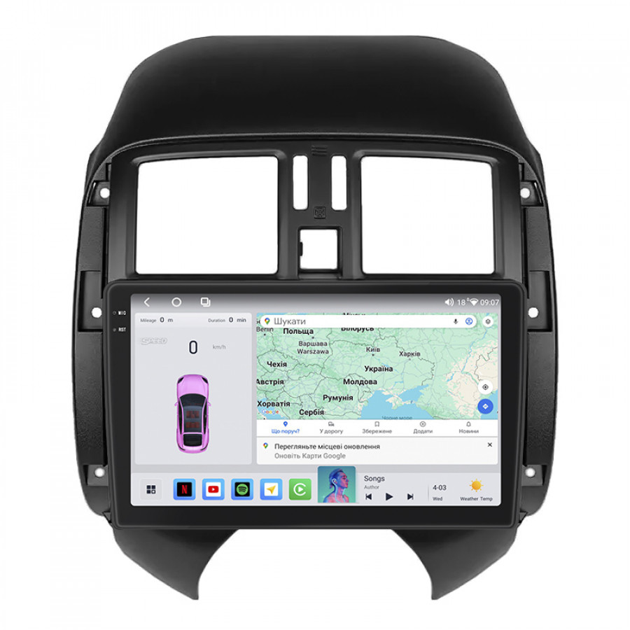 Штатная магнитола Lesko для Nissan Sunny N17 Рестайлинг 2014-2016 экран 9" 4/64 QLED CarPlay 4G Wi-Fi GPS 360 Prime