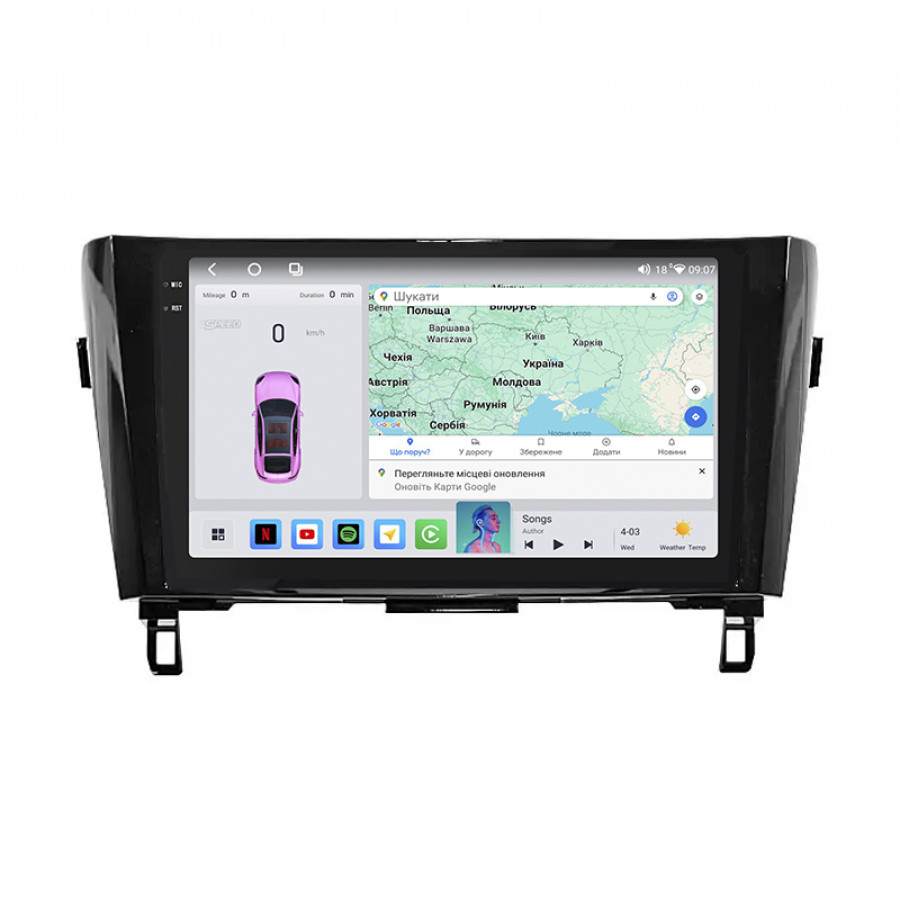 Штатная магнитола Lesko для Nissan X-Trail III Рестайлинг 2017-2021 экран 10" 4/64 QLED CarPlay 4G Wi-Fi GPS 360 Prime