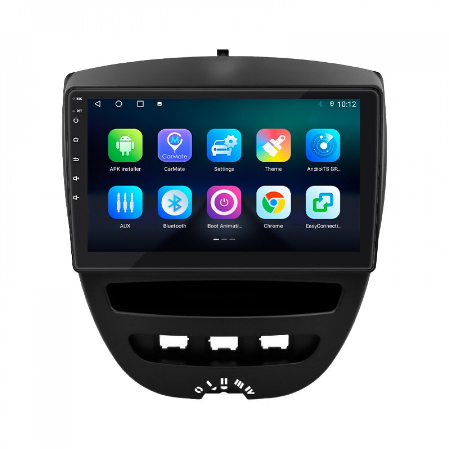 Штатная магнитола Lesko для Peugeot 107 I 2005-2009 экран 10" 4/32Gb 4G Wi-Fi GPS Top