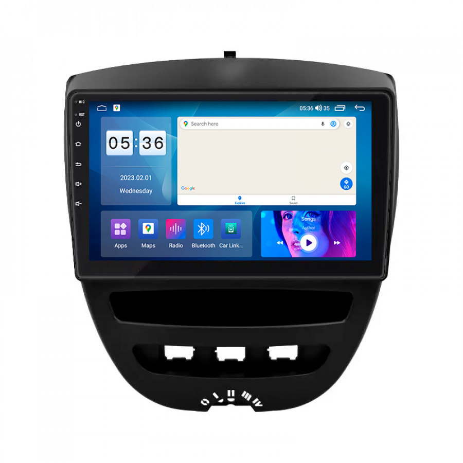 Штатная магнитола Lesko для Peugeot 107 I Рестайлинг 2 2012-2014 экран 10" 2/32Gb CarPlay 4G Wi-Fi GPS Prime