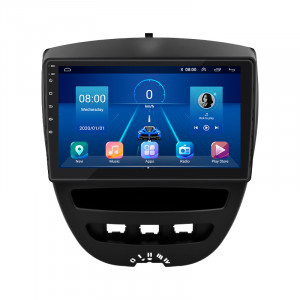 Штатная магнитола Lesko для Peugeot 107 I Рестайлинг 2009-2012 экран 10" 2/32Gb 4G Wi-Fi GPS Top