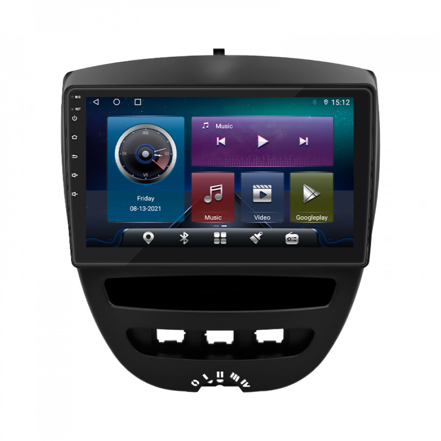 Штатная магнитола Lesko для Peugeot 107 I Рестайлинг 2009-2012 экран 10" 4/64Gb 4G Wi-Fi GPS Top